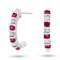 0.90ctw Ruby and Diamond J Hoop Earrings in 14k White Gold
