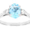 Sky Blue Topaz And Lab-Grown Diamond Three-Stone Ring In Sterling Silver