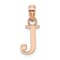 14k Rose Gold Polished Block Letter J Initial Pendant