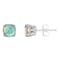 6mm Square Cushion Labradorite Rhodium Over Sterling Silver Stud Earrings