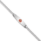 Rhodium Over 14k White Gold Medical Soft Diamond Shape Red Enamel Flat
Curb Link ID Bracelet