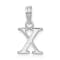 Sterling Silver Polished Block Initial -X- Pendant