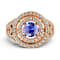 14K Rose Gold Tanzanite and Diamond Ring 0.74 ctw