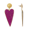 Off Park® Collection, Gold Tone Heart Shape Fushia Crystal Drop Dangle Earring