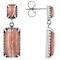 Rhodochrosite Sterling Silver Dangle Earrings 14x7mm And 6x4mm