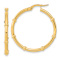 14k Yellow Gold 1 1/8" Polished and Fancy Hoop Earrings