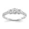 Rhodium Over 14K White Gold Lab Grown Diamond SI1/SI2, G H I, 3-Stone
Engagement Ring