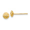 14k Yellow Gold Diamond-Cut 5mm Circle Puffed Stud Earrings