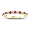 Ruby and Diamond 14k Yellow Gold Anniversary Band Ring 0.35ctw
