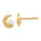 14k Yellow Gold Polished Half Moon 2.5-3mm Freshwater Cultured Pearl
Stud Earrings