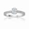 Oval and Round Moissanite Sterling Silver Ring, 0.85ctw
