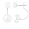 6-10mm White Cultured Freshwater Pearl Rhodium Over Sterling Silver Earrings