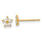 14k Yellow Gold Kids Cubic Zirconia Star Stud Earrings