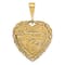 14k Yellow Gold Textured Reversible Sweet 16 Heart Pendant