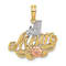 14k Yellow Gold and 14k Rose Gold with Rhodium Over 14k Yellow Gold
Textured #1 MOM Flower Charm