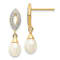 14K Yellow Gold 7x5mm White Teardrop Freshwater Cultured Pearl 0.01ct
Diamond Dangle Earrings