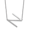 Rhodium Over 14k White Gold Sideways Diamond Initial N Pendant Cable
Link 18 Inch Necklace