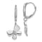 Rhodium Over 14K White Gold Diamond Butterfly Dangle Earrings