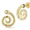 Sterling Statements 14K Yellow Gold Over Sterling Silver Cubic Zirconia
Spiral Snake Studs