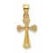 14k Yellow Gold Solid Textured Cross Pendant