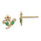 14K Yellow Gold Cubic Zirconia Children's Flower Post Earrings