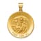 14k Yellow Gold Polished and Satin Saint Michael Medal Pendant