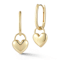 Bellissima Gold 14K Yellow Gold Heart Padlock Charm Oval Huggie Hoop Earrings