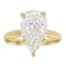Lab-Grown Diamond Pear Shape Solitaire Ring In 14K Gold 4.00ct