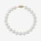 7-8mm Round White Freshwater Pearl 14K Yellow Gold Tennis Bracelet
