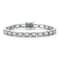 Oval CZ Tennis Bracelet In White Rhodium Over Brass