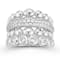 Rachel Zoe CZ Multi-Row Stacked Statement Ring in Rhodium Over Sterling Silver