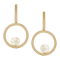7-7.5mm Button White Freshwater Pearl 14K Yellow Gold Dangle Earrings