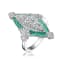Rhodium Plated over Sterling Silver with Green Color Cubic Zirconia
Modern Ring