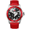 Seapro Men's Voyager Black Dial, Red Bezel, Red Leather Strap Watch