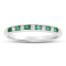 Emerald and Diamond 14k White Gold Band Ring 0.23ctw