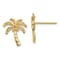 14k Yellow Gold Textured Palm Tree Stud Earrings