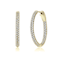 Slim Pave CZ Hoop Earrings In 14K Gold Over Sterling Silver