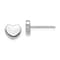 Rhodium Over 14k White Gold 7mm Polished Heart Stud Earrings