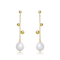 Pear Shape Freshwater Pearl Drop Earrings In 14K Gold Over Sterling Silver
