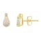 6x4mm Pear Shape Opal with Diamond Accents 14k Yellow Gold Stud Earrings