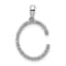 Rhodium Over 14K White Gold Diamond Letter C Initial Pendant