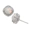 Lab Created Opal Sterling Silver Halo Stud Earrings 1.54ctw