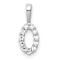 Rhodium Over 14k White Gold Diamond Number 0 Pendant