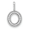 14K White Gold Diamond Lower Case Letter O Initial Pendant