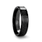 ONYX Black Carbon Fiber Inlaid Black Ceramic Wedding Band 7mm