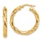 14k Yellow Gold 1 1/8" Polished Twisted Hoop Earrings