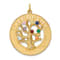 14k Yellow Gold Textured Cubic Zirconia TREE OF LIFE Pendant