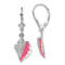 Rhodium Over Sterling Silver Enameled Conch Shell Leverback Earrings
