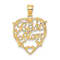 10K Yellow Gold Textured Best Mom in Heart Charm