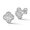 Sterling Statements Rhodium Over Sterling Silver Pave Clover Studs